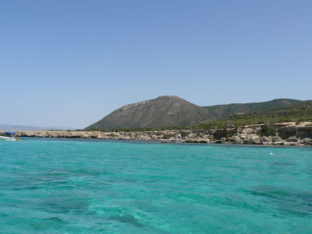 Blue Lagoon with Moutti tis Sotiras peak in the background
