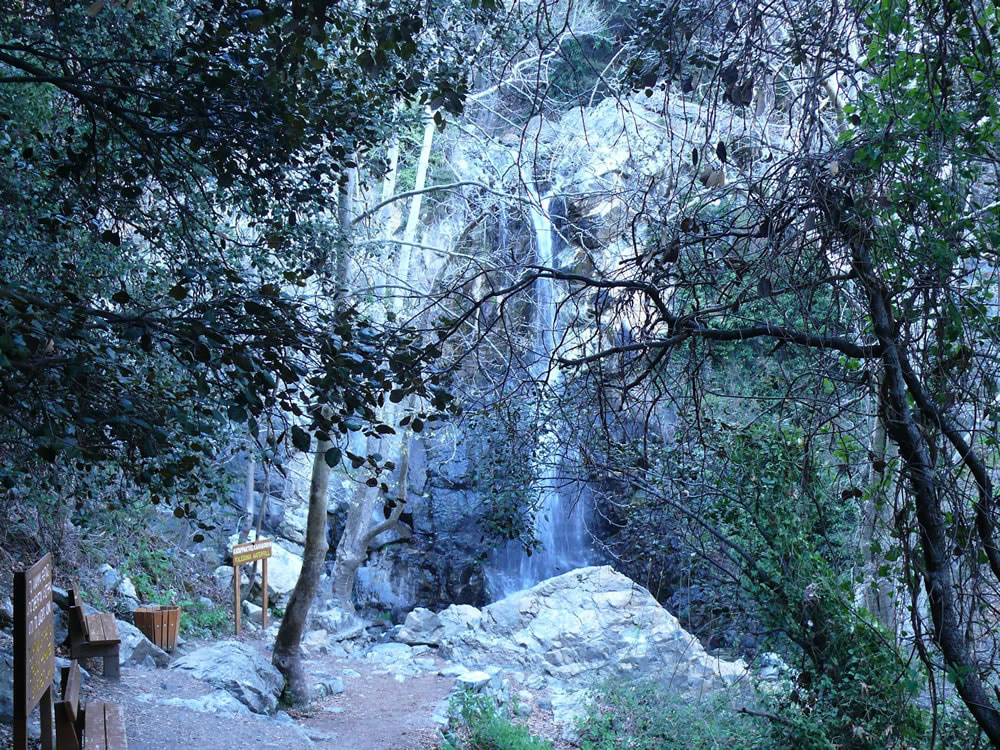 A view of a small waterfall