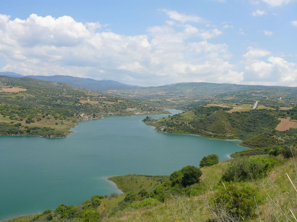 View of the Evretou man made lake
